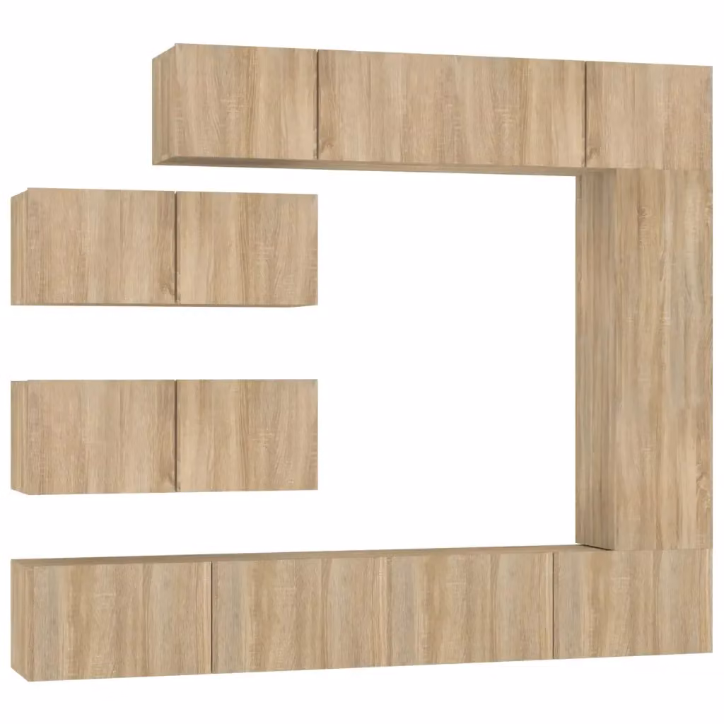 Set di Mobili Porta TV 7 pz vidaXL in Legno Multistrato Rovere Sonoma – 2
