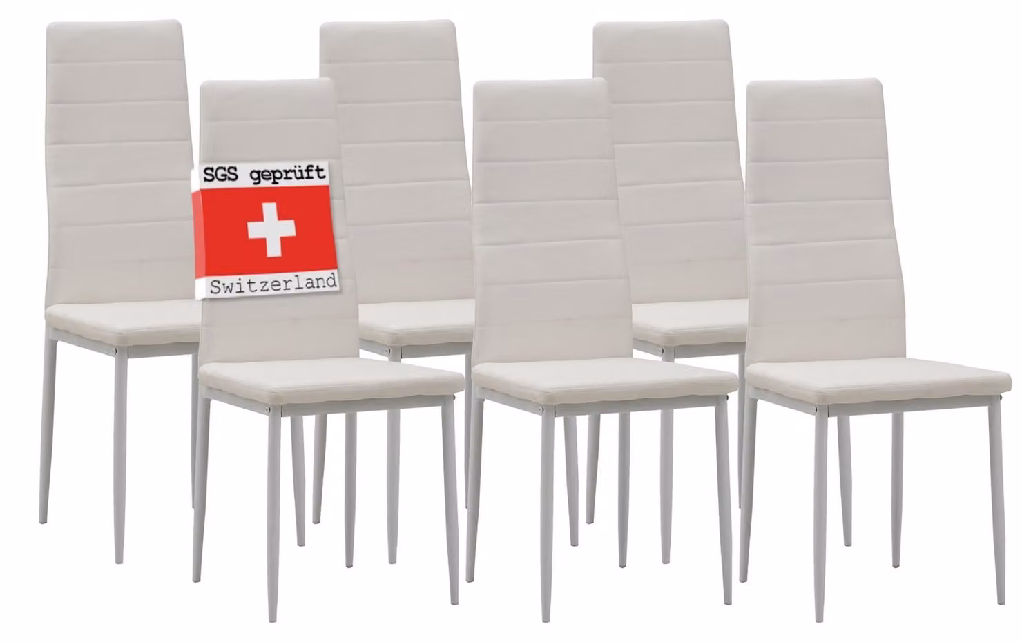 Sedie da pranzo Albatros MILANO set di 6, bianco - sedia imbottita con rivestimento in Pelle finta, design moderno ed elegante per il tavolo da pranzo - sedia da cucina o da sala da pranzo con elevata capacità di carico