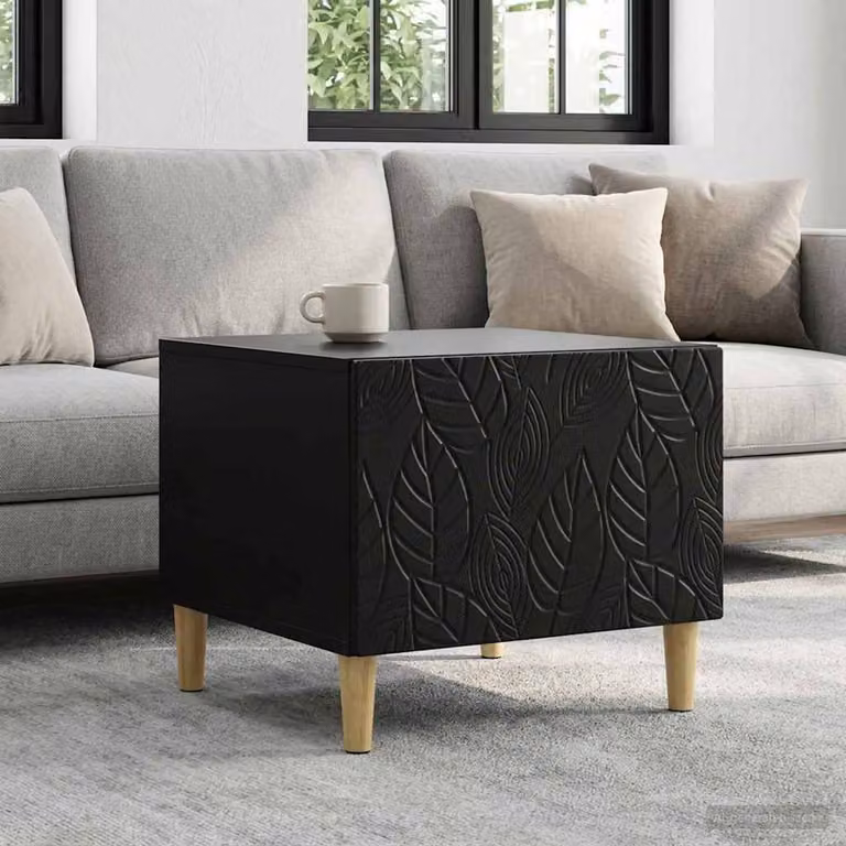 vidaXL Tavolino da salotto moderno nero in legno ingegnerizzato L: 50 cm, P: 49 cm, H: 40 cm