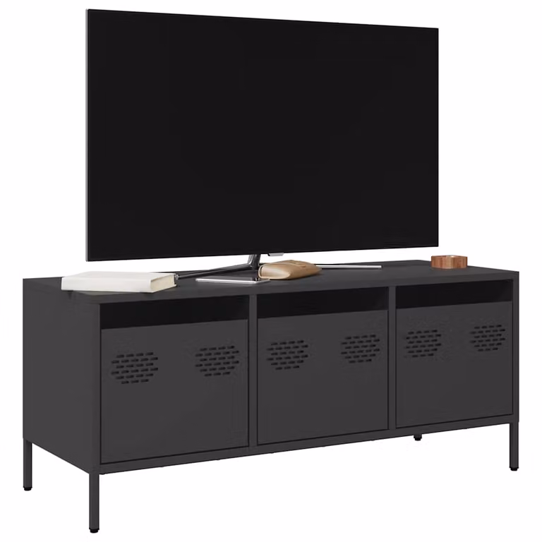 Mobile TV vidaXL Nero in Metallo L: 101,5 cm, P: 39 cm, H: 43,5 cm