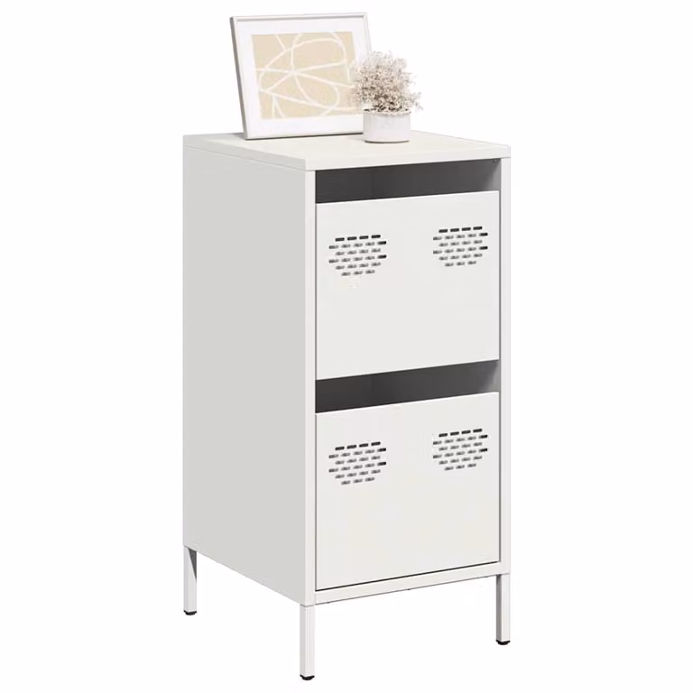Credenza bianca vidaXL in metallo con finitura opaca L/P/H: 35 x 39 x 73,5 cm