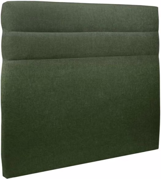 Testiera in tessuto natté verde kaki con linee L150 cm