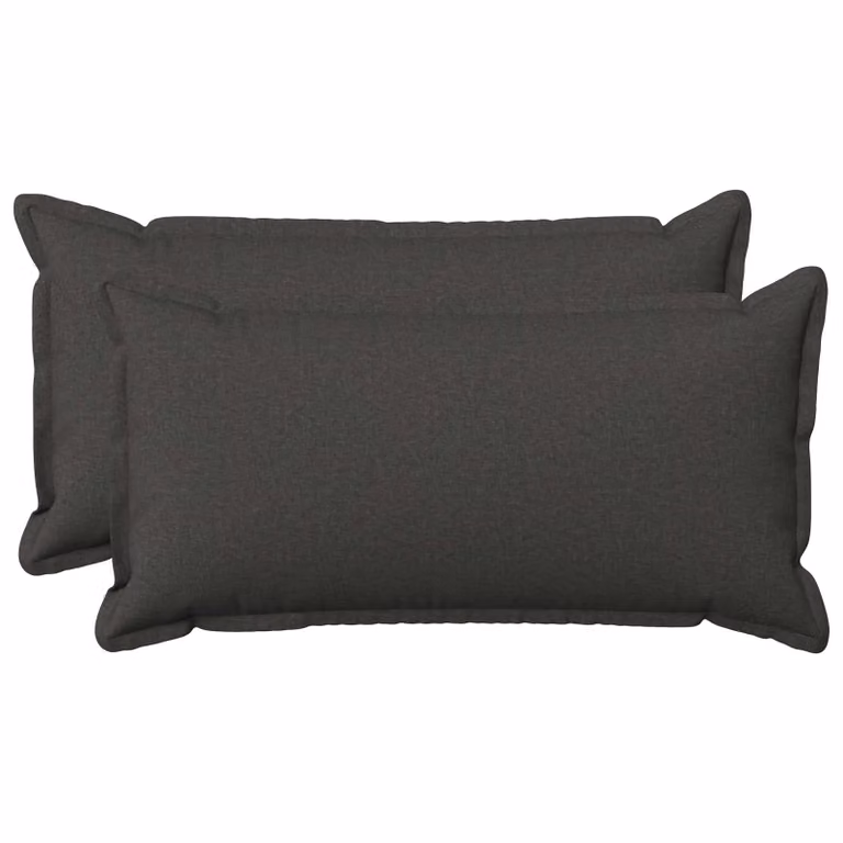 Set di 2 cuscini vidaXL HOUTEN grigio, rivestimento in poliestere lavabile, L 70 x P 40 x H 4 cm