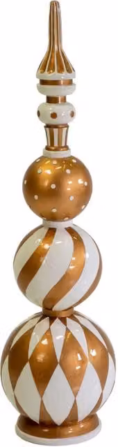 Puntale resina bianco e oro cm ø29h109