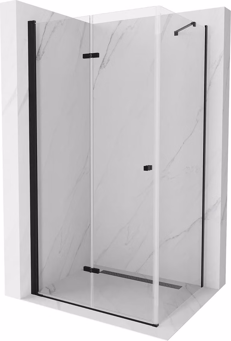 Mexen Lima cabina doccia pieghevole 110 x 100 cm, trasparente, nero - 856-110-100-70-00