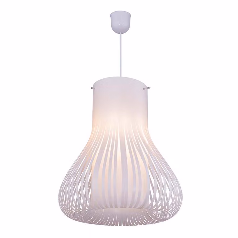 Lampada a sospensione VILALBA, altezza paralume 40 cm, bianco