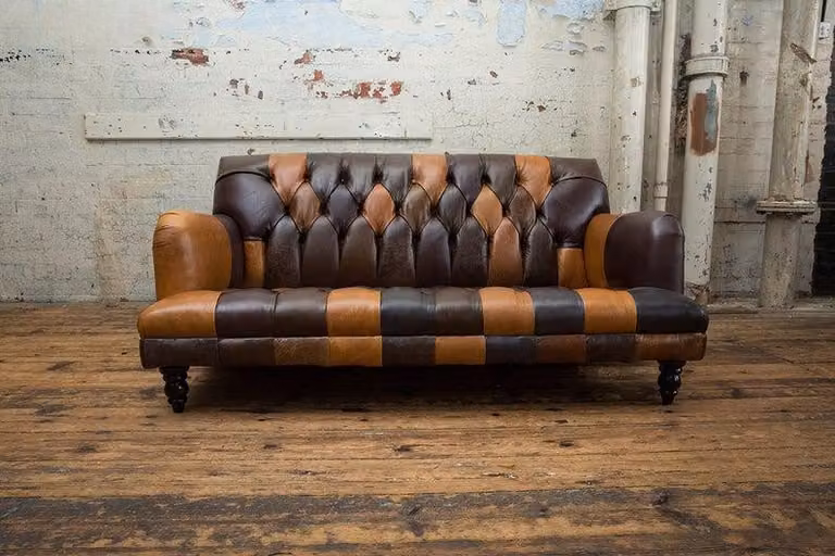 Ledersofa Sofa Couch Garnitur 3 Sitzer Sofas Couchen Chesterfield Leder Polster