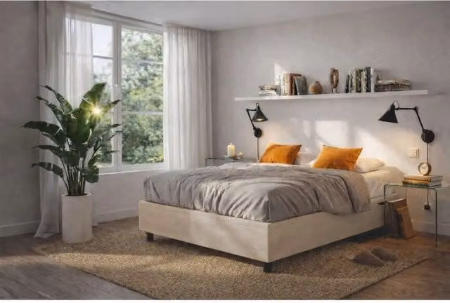 Letto imbottito Matrimoniale 180x200 cm BoxMax - Contenitore,Microfibra,Sabbia
