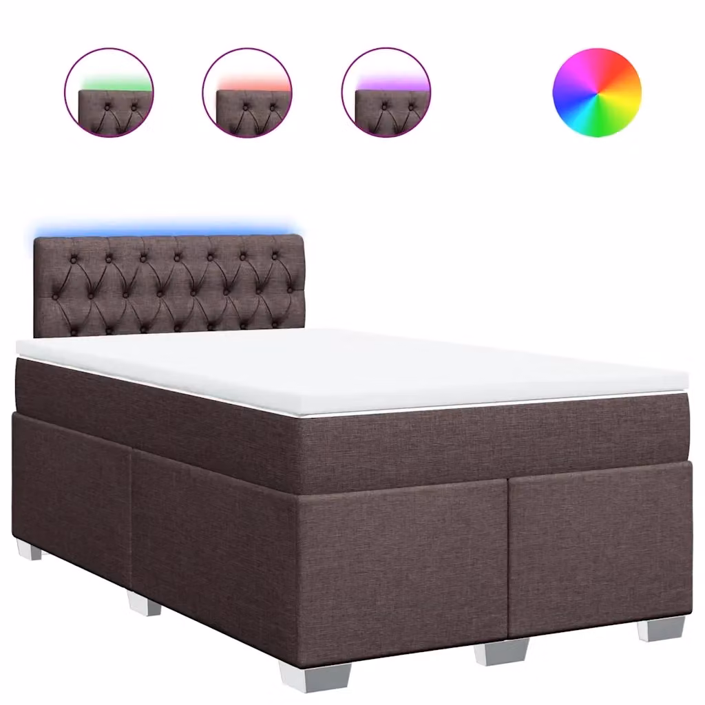 vidaXL Letto Ibrido con Materasso e Struttura Imbottita Marrone e Bianco L/P/H: 120 x 200 cm – 2