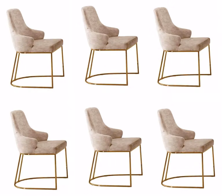 Set di sedie beige, stile moderno, confortevoli, minimaliste, semplici