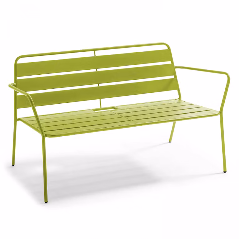 Divano da giardino in metallo verde - Oviala Palavas
