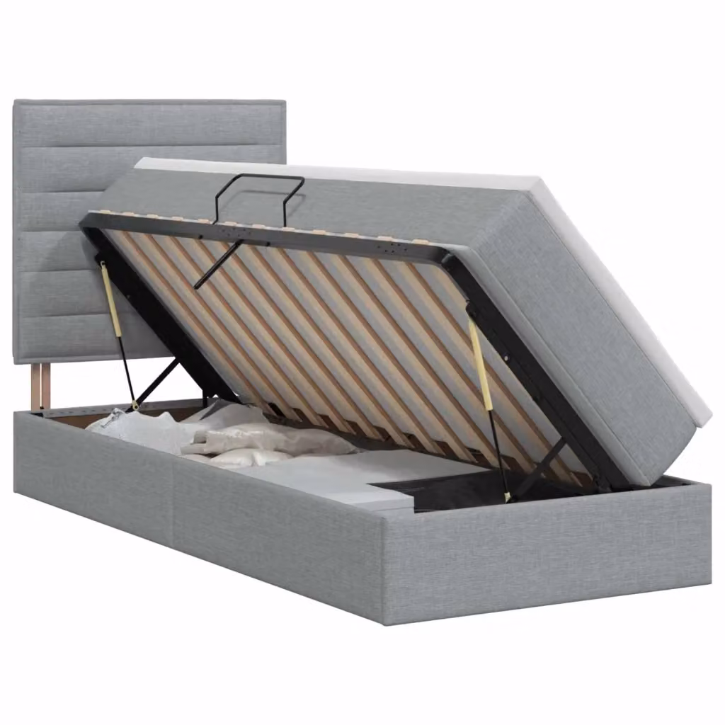Letto con contenitore e materasso vidaXL Grigio, L/P: 100 x 200 cm, H: 128 cm – 2