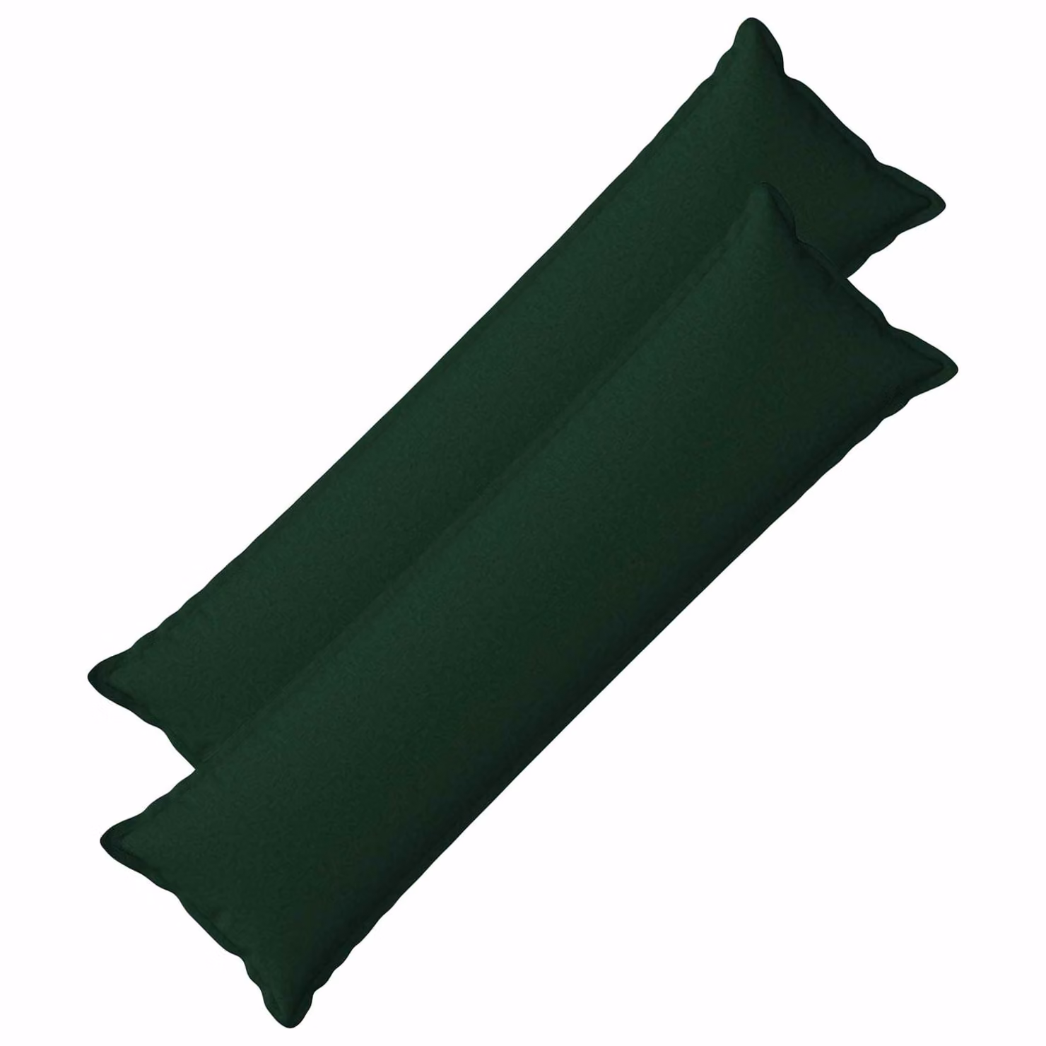 Set di 2 cuscini vidaXL HOUTEN con cuscino a rullo, colore verde, in tessuto lavabile con rivestimento rimovibile, L 145 x L/P/H 40 x 40 cm