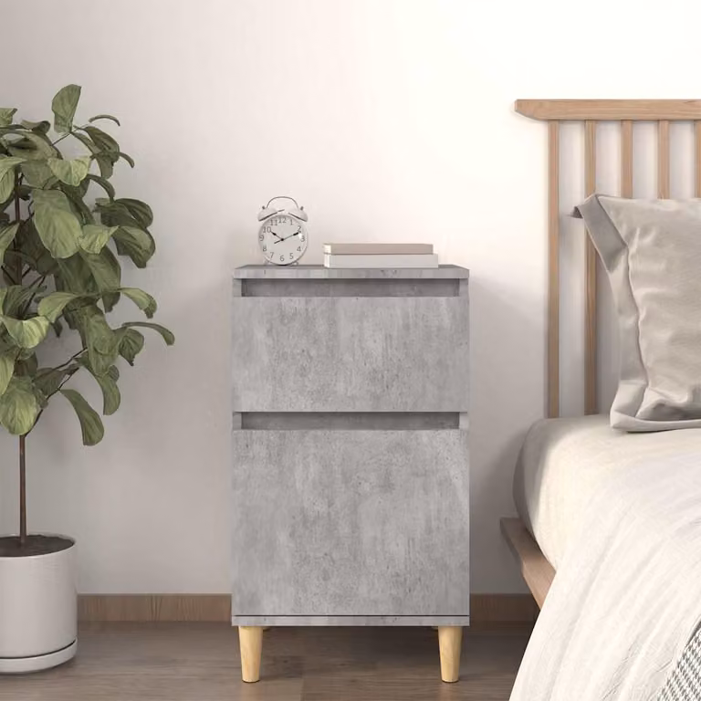 Comodino moderno sospeso vidaXL in legno e MDF grigio L: 40 cm, P: 35 cm, H: 70 cm