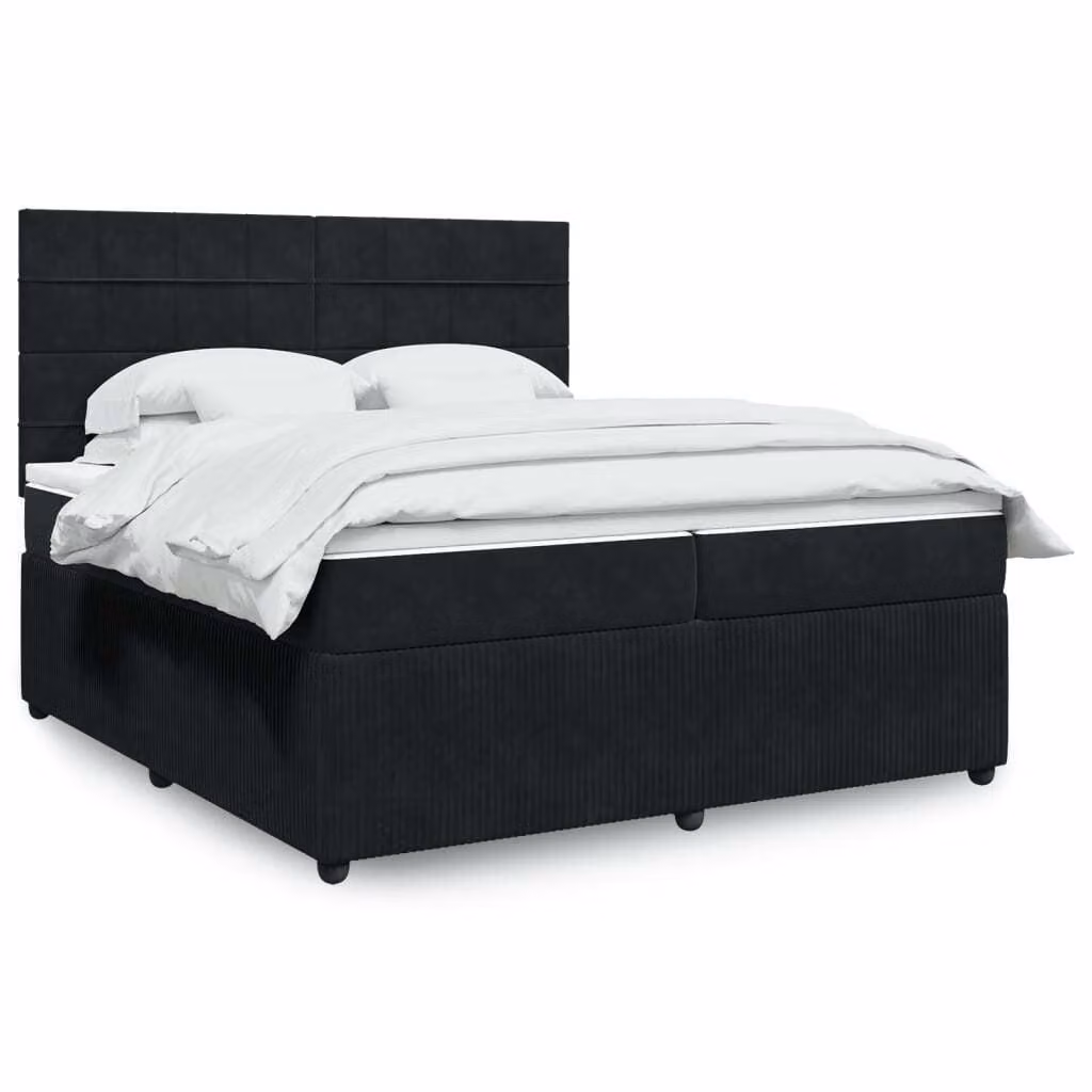 Maison Exclusive - Giroletto a Molle con Materasso Nero 200x200 cm in Velluto