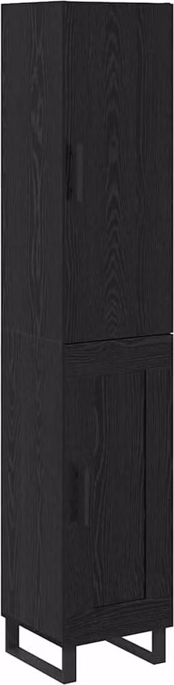 Credenza Rovere Nero 34,5 x 34 x 180 cm Legno multistrato