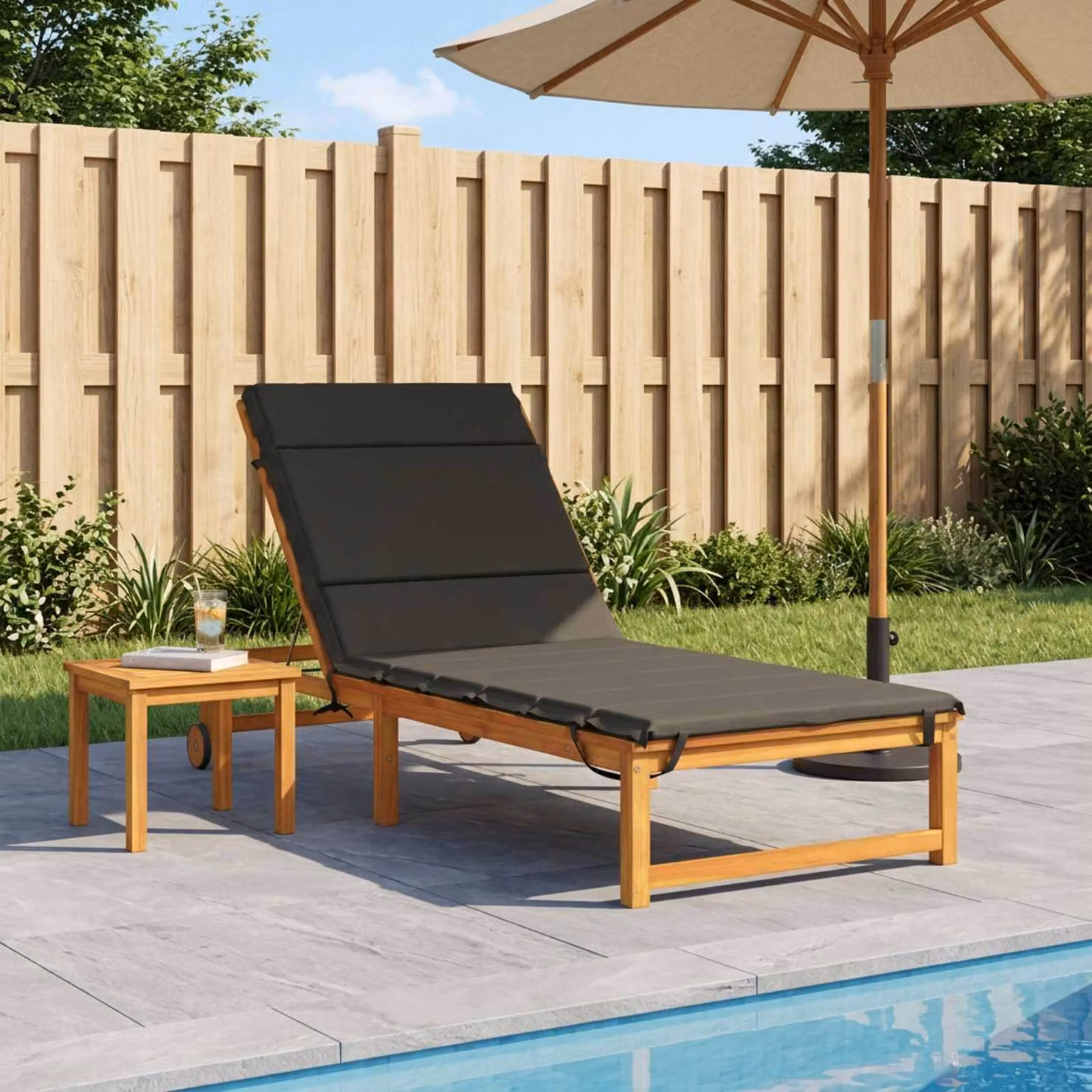 vidaXL Cuscino per Lettino GEMERT Antracite con Rivestimento Rimovibile e Resistente ai Raggi UV in Poliestere