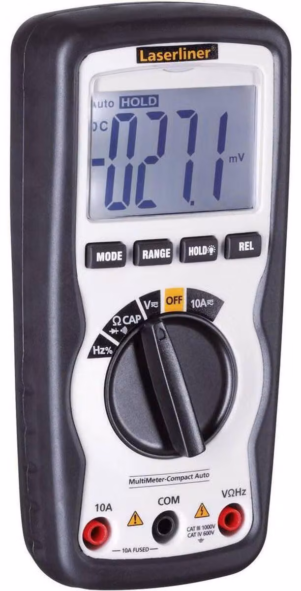 LASERLINER Multimetro portatile digitale Multimetro compatto automatico CAT IV 600 V Display (conteggi): 4000 (083.034A)