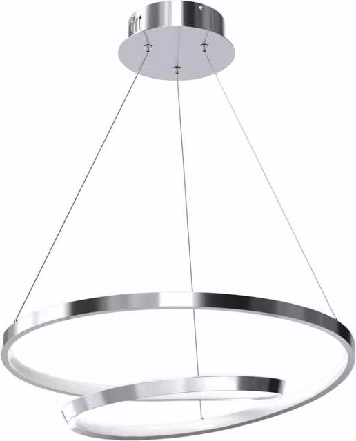 Lampadario sospeso moderno Milagro Lucero LED bianco e argento, 48W, 4000K, Ø 50 cm