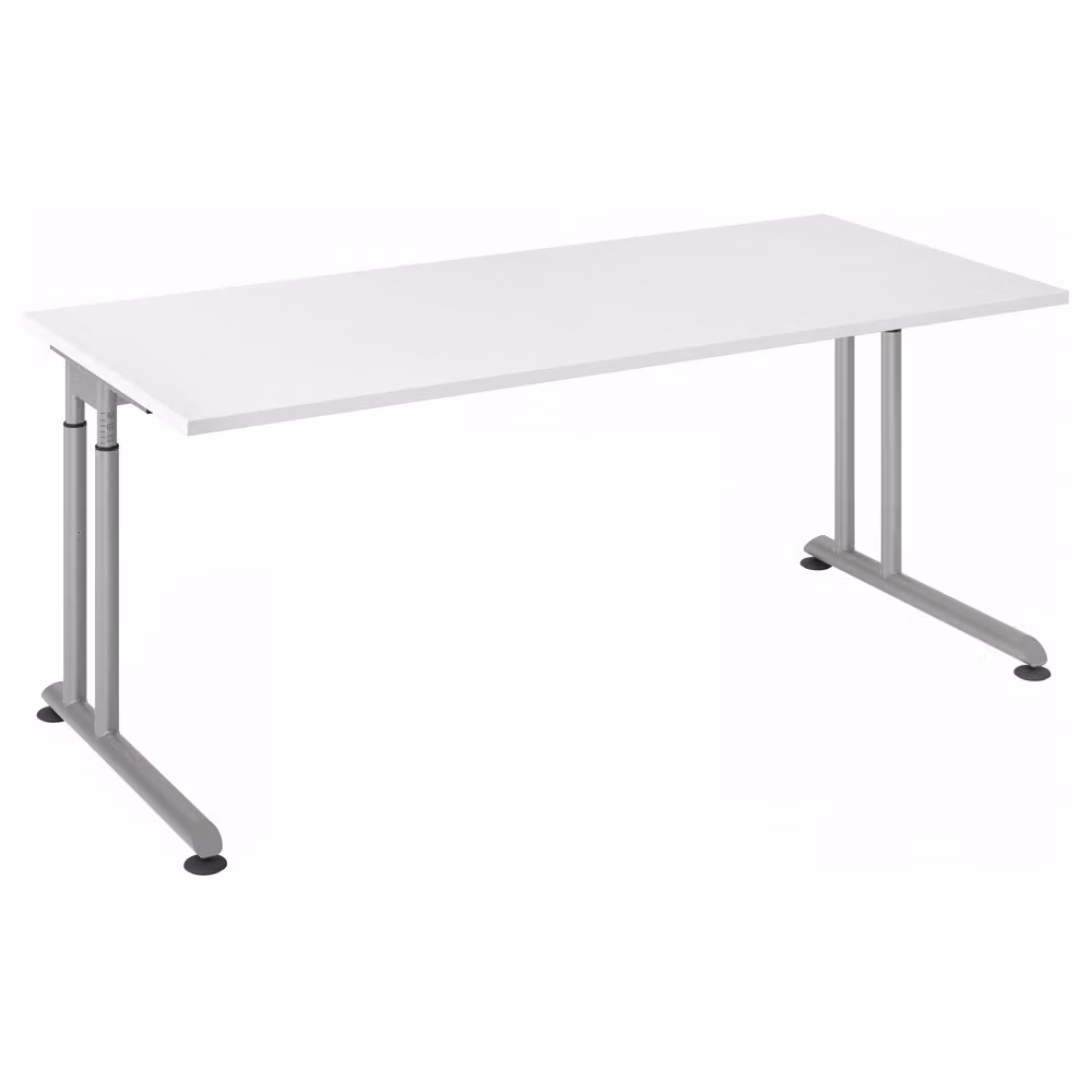 HAMMERBACHER ZS19 höhenverstellbarer Schreibtisch weiß rechteckig