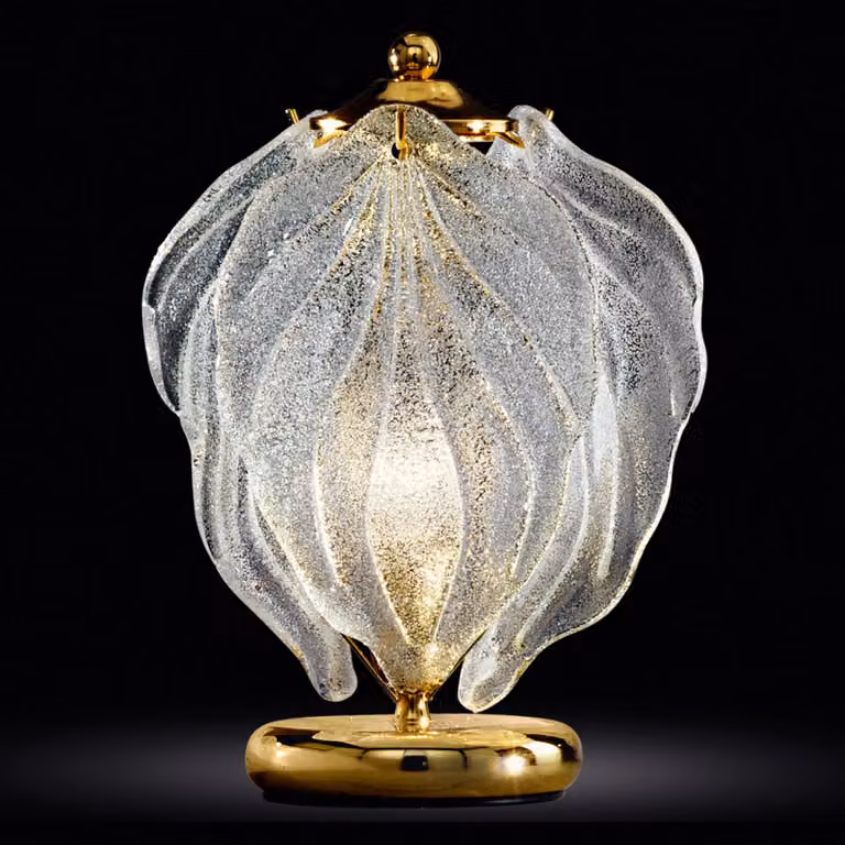 Novaresi Lampada da tavolo FOGLIE, Ottone / Oro, Soggiorno / Sala da pranzo, Metallo, Lampada da tavolo