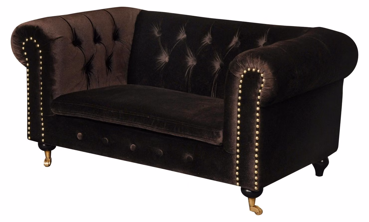 Chesterfield 2 Sitzers Klassische Luxus Barock Rokoko Sofa Leder Couch