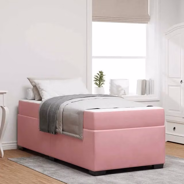 Struttura del letto con materasso-Giroletto Rosa 80 x 200 cm Tessuto 396866