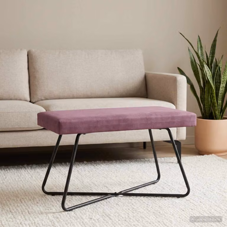 Panchina moderna vidaXL in velluto viola L: 80 cm, P: 40 cm, H: 45 cm