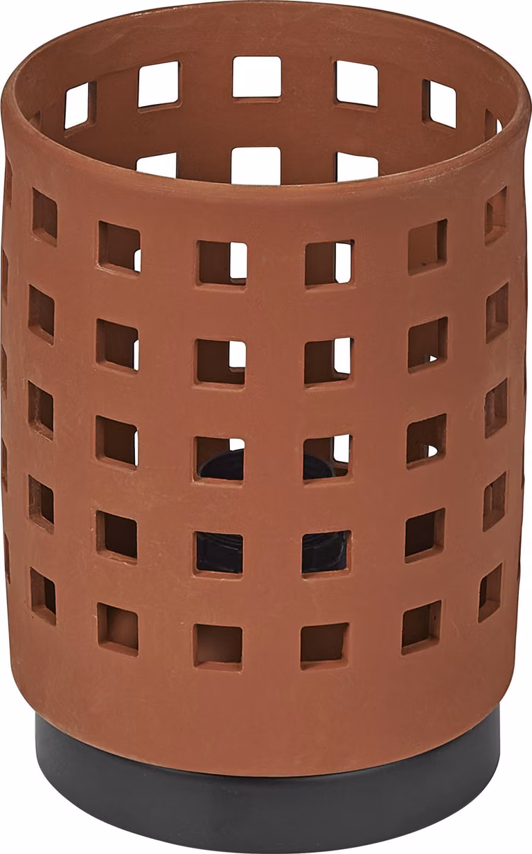 OSRAM Decor Clay Windows lampada da tavolo, 1xE27, IP20, non dimmerabile, argilla/metallo, 145mm, marrone
