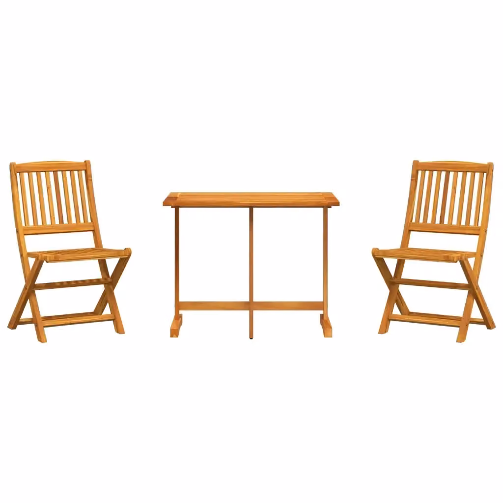 Set da Pranzo da Giardino Pieghevole 3 pz vidaXL in Legno di Acacia Marrone – 2