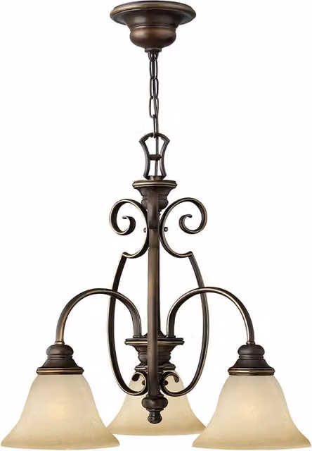 Lampadario Cello bronzo antico 3 luci E27 60W Hinkley