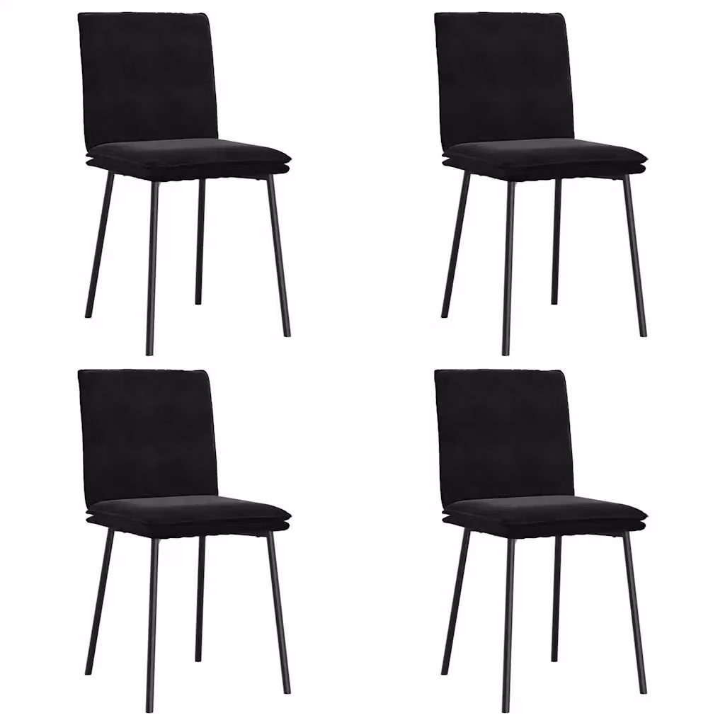 Set di 4 sedie da pranzo moderne vidaXL in velluto nero per soggiorno e cucina – 2