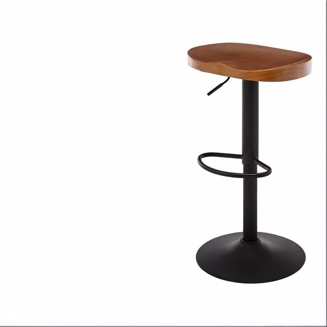 Sgabello da bar girevole 41,5 x 31,5 x 81 cm in legno e metallo marrone, regolabile