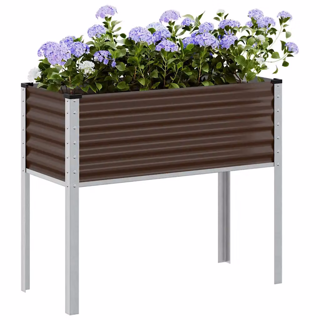Fioriera da giardino vidaXL in acciaio marrone L: 100 cm, P: 45 cm, H: 90 cm