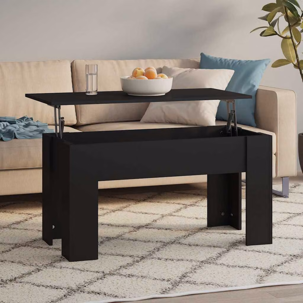 vidaXL Tavolino da Salotto Moderno Nero con Meccanismo a Sollevamento L/P/H: 101 x 49 x 52 cm