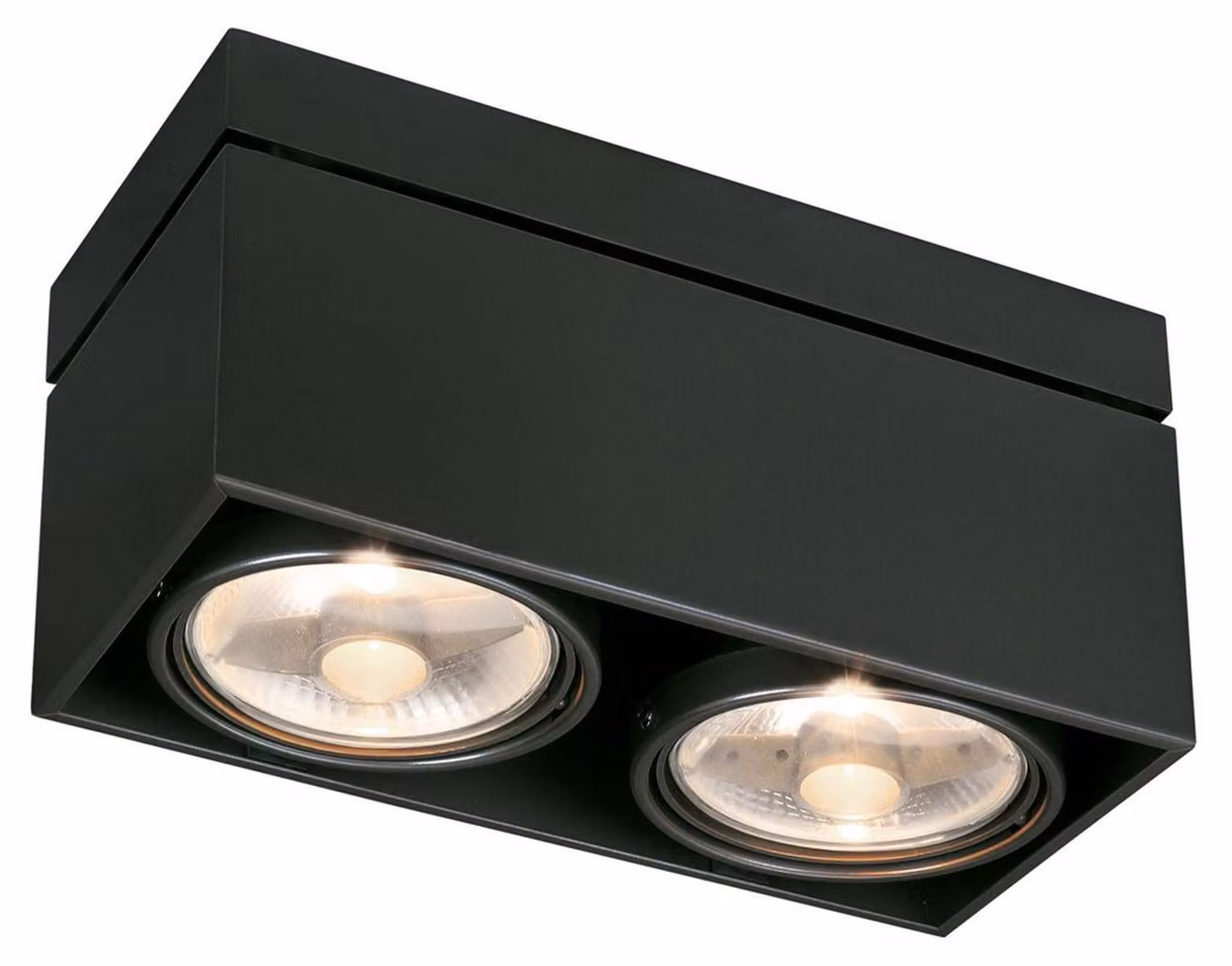 Kardamod QPAR111 Plafoniera da incasso angolare nera a 2 luci