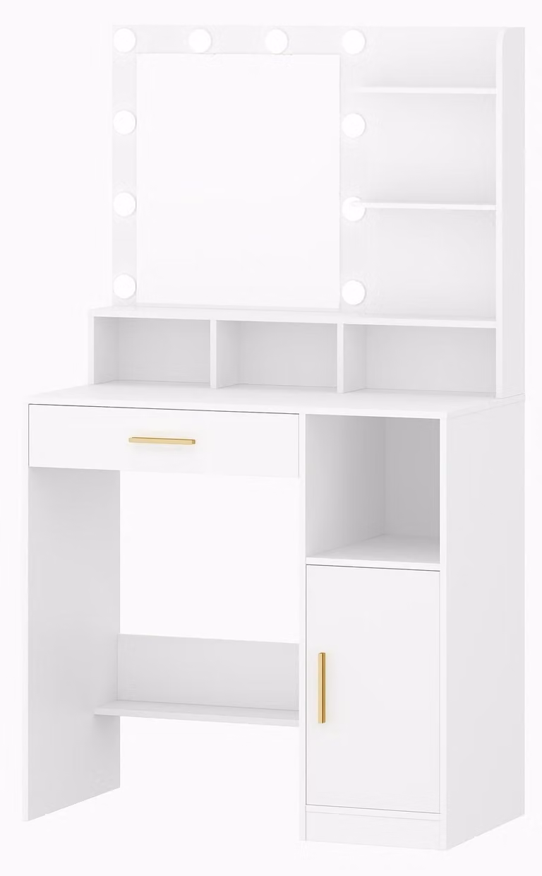 Tavolino da trucco - Tavolino per il trucco - Tavolino per il make-up - Tavolino per il trucco professionale - Tavolino per la bellezza - Con specchio e 10 lampade a LED