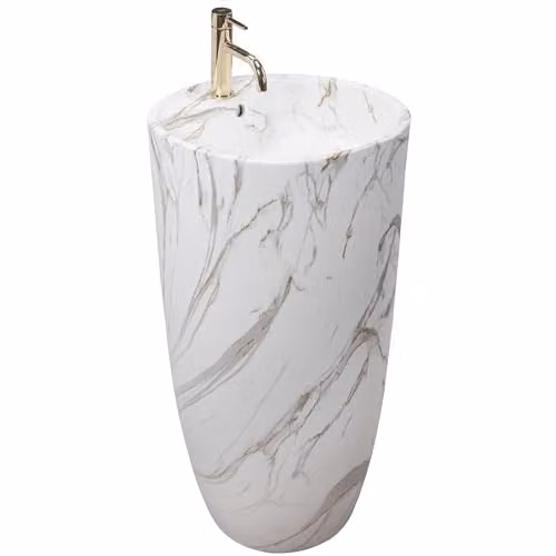 Rea - Lavabo Freestanding Anya Lava Matt Lavabo Bagno 45 X 45 X 84 cm Ceramica (Bianco)