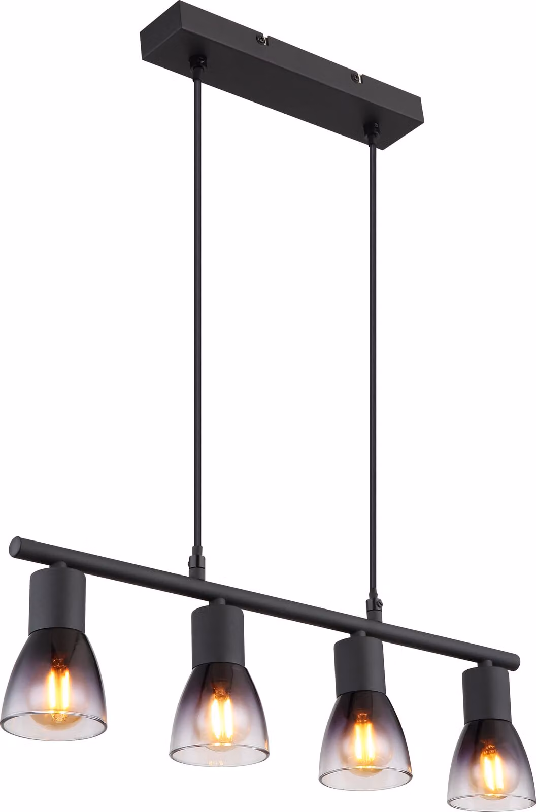 Globo Lighting lampada a sospensione in metallo nero opaco, 4x E14