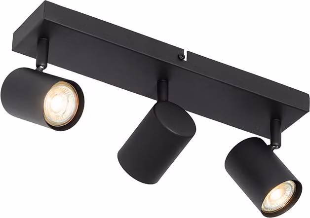 QAZQA - Plafoniera moderna I plafoniera I lampada I apparecchio d'illuminazione nero 3 faretti orientabili rettangolari - Jeana I soggiorno I camera da letto - acciaio rettangolare - LED adatto GU10