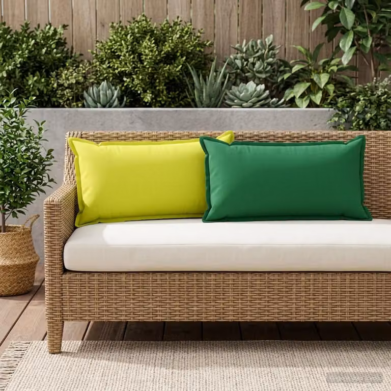 vidaXL Cuscino con cuscino HOUTEN 2 pz Verde Poliestere