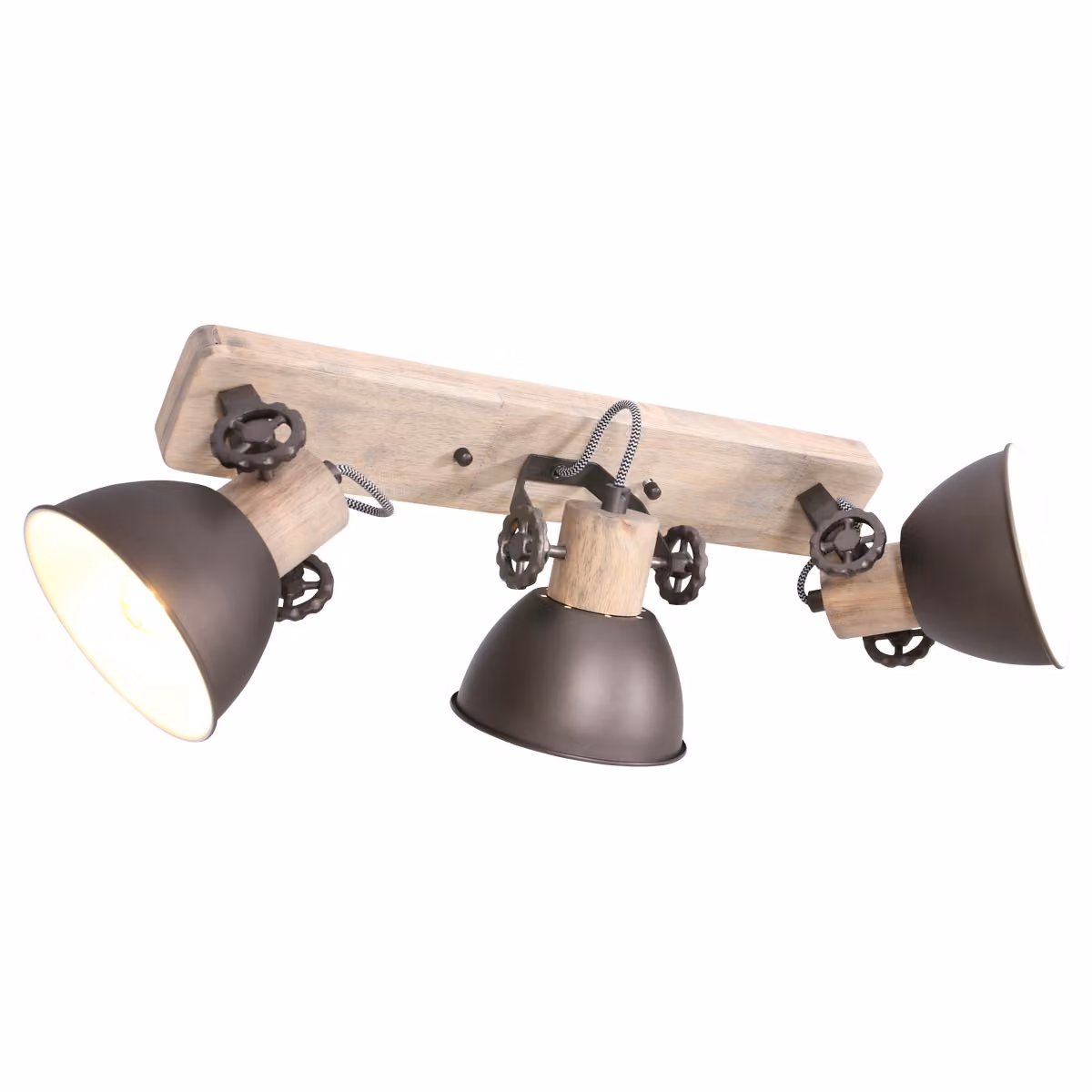 Faretto - antracite - Gearwood - legno metallo - faretto a superficie - E27 - 2133A - Mexlite