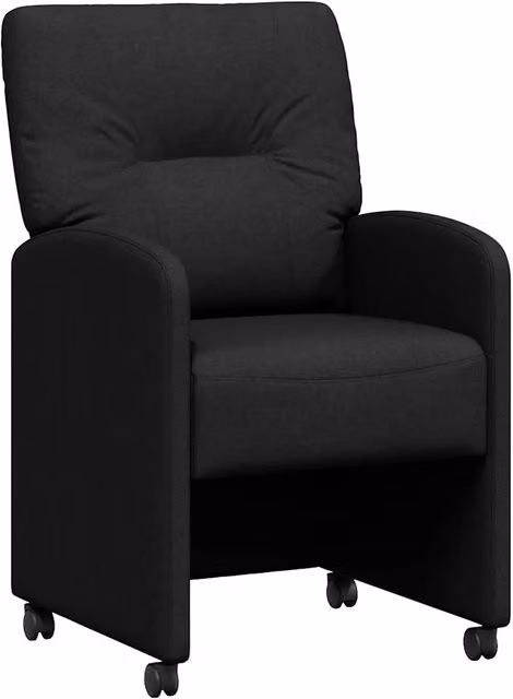 Sedie da Pranzo con Ruote 2 pz | Sedie da cucina Nero 57 x 67 x 95 cm Tessuto