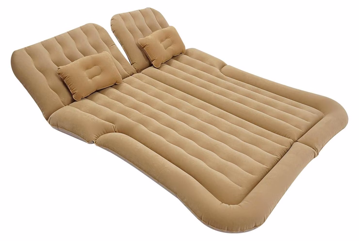 Materasso gonfiabile per auto - Materasso gonfiabile per SUV e pick-up - Pompa da 12 V integrata - In PVC per il campeggio - Per viaggi su strada e viaggi - Beige