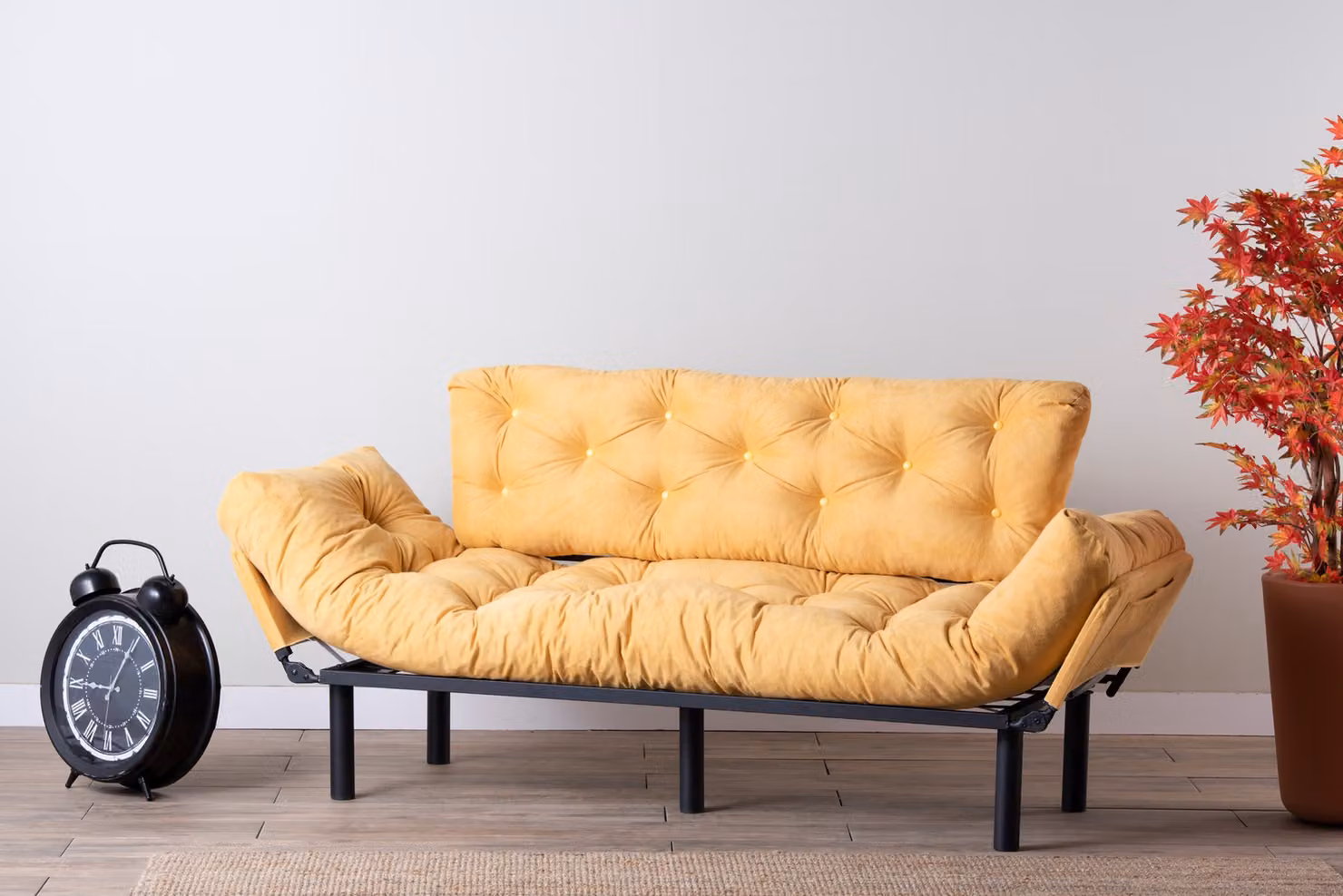 Hanah Home, Nitta- FTN1364, senape, divani letto, struttura: 100% metallo