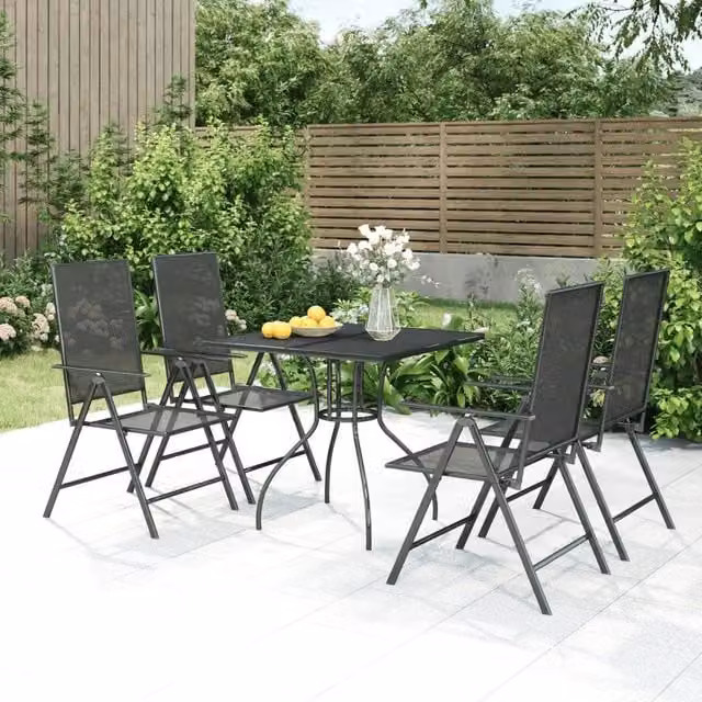 Set da Pranzo da Giardino 5 pz in Acciaio Antracite 3187976