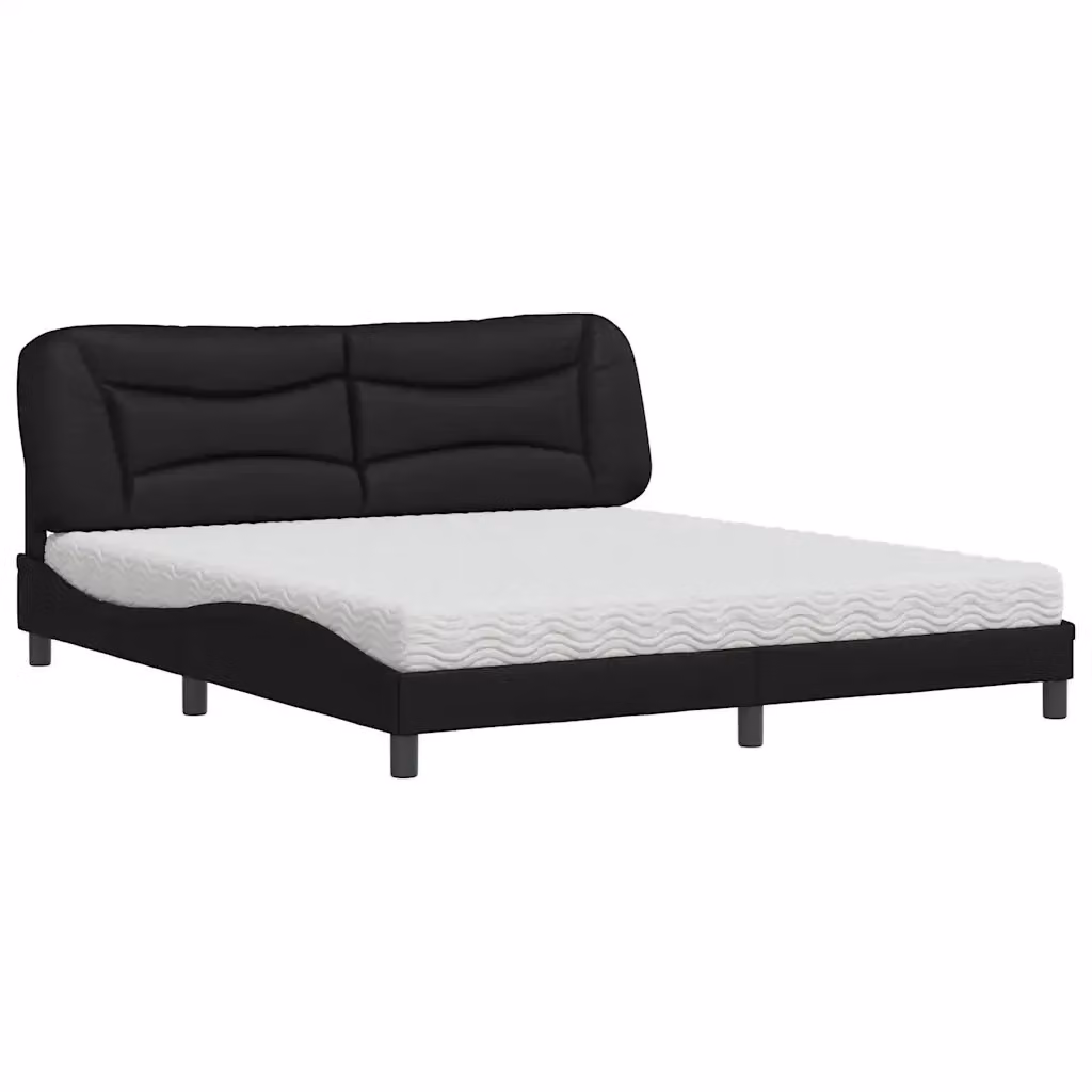 Letto con Materasso Hvar vidaXL in Similpelle Nero, L/P: 180 x 200 cm – 2