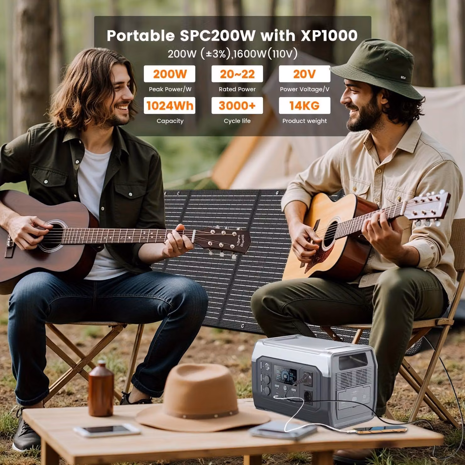 Centralina portatile - Generatore portatile - Alimentazione di emergenza - Energia solare - Batteria per campeggio - Capacità di 1024 Wh