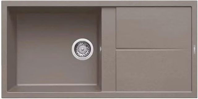Lavello Elleci Incasso 1 vasca 100x50 Unico 480 Keratek Plus Grigio Dove Grey LKU48093