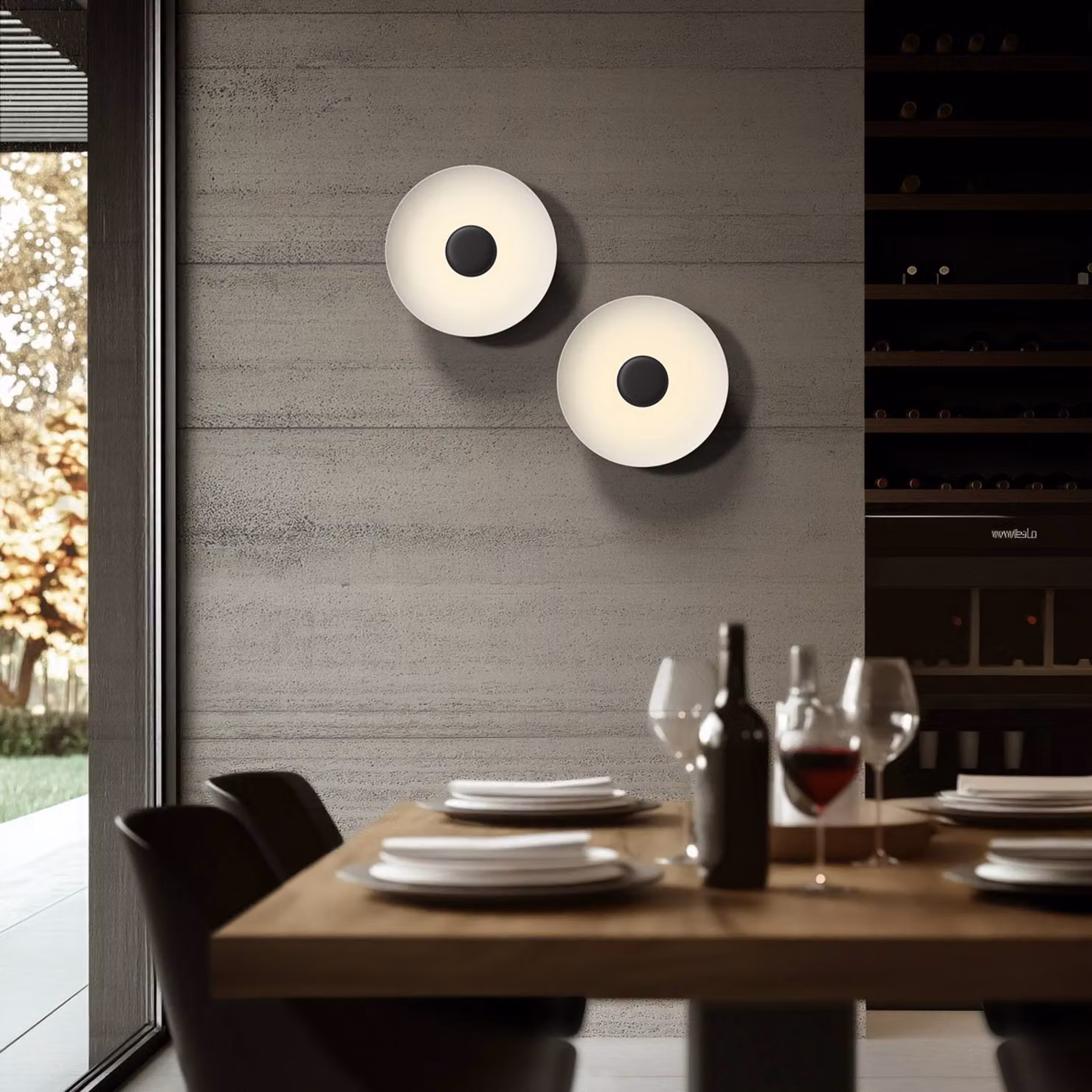 Linea Light Plafoniera a LED Basin_P, dimmerabile, Nero, Soggiorno / Sala da pranzo, Alluminio, Moderno, Plafoniera LED
